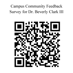 Please follow QR code to provide feedback on Dr. Beverly Clark III