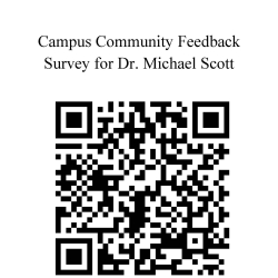 Please follow QR code to provide feedback on Dr. Michael Scott