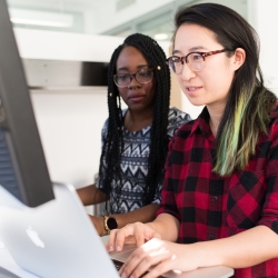 students at a computer